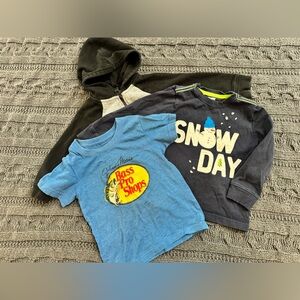 Boys 2T Lot of a Tops (1 Sweatshirt, 1 Long Sleeve & 1 Short Sleeve)